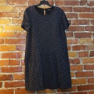 Sézane x Madewell maroon and blue polka dot dress